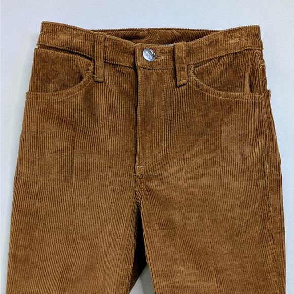SPRWMN Corduroy Pants 23 Brown Micro Flare High Rise Wide Wale Stretch - Picture 4 of 10